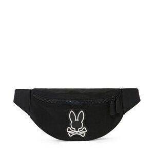 Psycho Bunny Black Hip Canvas / Buffed Leather Bag - NWT